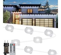Tacobey Luces de Alero de Navidad Exterior, 15M 36 LED Guirnalda Luces Blanco Frio con Control remoto, 8 Modos, Impermeable, Conectable, Luces de Alero de Navidad Interior