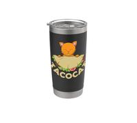 Tacocat Cat con delicioso palíndromo de taco Vaso térmico de acero inoxidable de doble pared