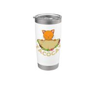 Tacocat Cat con delicioso palíndromo de taco Vaso térmico de acero inoxidable de doble pared