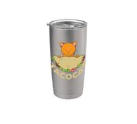 Tacocat Cat con delicioso palíndromo de taco Vaso térmico de acero inoxidable de doble pared