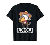 Tacocat Spelled Backwards is Tacocat Cat and Taco Lover Camiseta gráfica económica