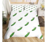 TACOKI Funda Nordica Cama 105 Pepino - Ropa de Cama Microfibra Suave, Funda Nórdica Fondo Blanco Funda Edredon 200x200 cm y 2 Funda de Almohada 50x75 cm, 3D Funda de Edredón e1977