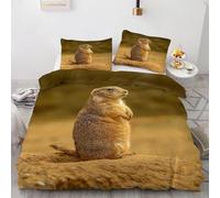 TACOKI Funda Nordica Cama 135/150 Marmota Reversible, Ropa de Cama Microfibra Suave, Funda Nórdica Animales Funda Edredon 220x240 y 2 Funda de Almohada 50x75, 3D Funda de Edredón 1510k
