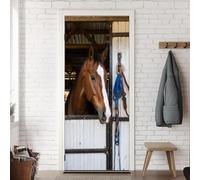 TACOKI Murales Para Puertas Caballo, Pegatina Puerta Caballos 3D Papel Pintado Autoadhesivo Mural Poster Puertas Pegatinas para Cocina Sala de Baño Decorativos 85x200 cm 345n