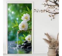 TACOKI Murales Para Puertas Chino Oriental, Pegatina Puerta Asia 3D Papel Pintado Autoadhesivo Mural Poster Puertas Pegatinas para Cocina Sala de Baño Decorativos 85x200 cm 4890n