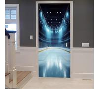 TACOKI Murales Para Puertas Estadio de Hockey Sobre Hielo, Pegatina Puerta 3D Papel Pintado Autoadhesivo Mural Poster Puertas Pegatinas para Cocina Sala de Baño Decorativos 90x210 cm 5091z