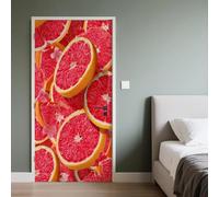 TACOKI Murales Para Puertas Fruta, Pegatina Puerta Frutos Rojos 3D Papel Pintado Autoadhesivo Mural Poster Puertas Pegatinas para Cocina Sala de Baño Decorativos 80x210 cm 452n
