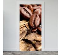 TACOKI Murales Para Puertas Granos de Café, Pegatina Puerta Granos de Café 3D Papel Pintado Autoadhesivo Mural Poster Puertas Pegatinas para Cocina Sala de Baño Decorativos 85x200 cm 6015z