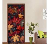 TACOKI Murales Para Puertas Hojas de Arce, Pegatina Puerta Hojas 3D Papel Pintado Autoadhesivo Mural Poster Puertas Pegatinas para Cocina Sala de Baño Decorativos 77x200 cm 1963n