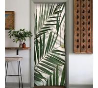 TACOKI Murales Para Puertas Hojas de Palma, Pegatina Puerta Hojas de Palma 3D Papel Pintado Autoadhesivo Mural Poster Puertas Pegatinas para Cocina Sala de Baño Decorativos 88x200 cm 9355z
