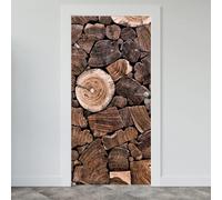 TACOKI Murales Para Puertas Madera, Pegatina Puerta Estilo Campestre 3D Papel Pintado Autoadhesivo Mural Poster Puertas Pegatinas para Cocina Sala de Baño Decorativos 88x200 cm 9148z