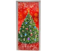 TACOKI Murales Para Puertas Navidad, Pegatina Puerta Año Nuevo 3D Papel Pintado Autoadhesivo Mural Poster Puertas Pegatinas para Cocina Sala de Baño Decorativos 88x200 cm 9778z