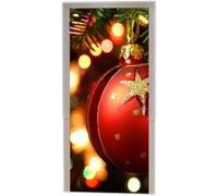 TACOKI Murales Para Puertas Navidad, Pegatina Puerta Navidad 3D Papel Pintado Autoadhesivo Mural Poster Puertas Pegatinas para Cocina Sala de Baño Decorativos 85x200 cm 3306n