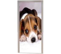 TACOKI Murales Para Puertas Perro, Pegatina Puerta Perro Animal 3D Papel Pintado Autoadhesivo Mural Poster Puertas Pegatinas para Cocina Sala de Baño Decorativos 90x200 cm 3065n