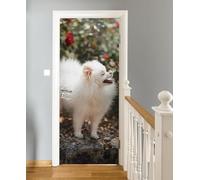 TACOKI Murales Para Puertas Pomerania, Pegatina Puerta Perro 3D Papel Pintado Autoadhesivo Mural Poster Puertas Pegatinas para Cocina Sala de Baño Decorativos 88x200 cm 9418z