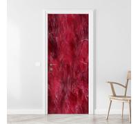 TACOKI Murales Para Puertas Rojo, Pegatina Puerta Rojo 3D Papel Pintado Autoadhesivo Mural Poster Puertas Pegatinas para Cocina Sala de Baño Decorativos 88x200 cm 9445z