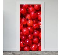 TACOKI Murales Para Puertas Rojo, Pegatina Puerta Rojo 3D Papel Pintado Autoadhesivo Mural Poster Puertas Pegatinas para Cocina Sala de Baño Decorativos 88x200 cm 9580z