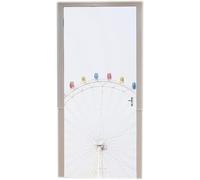 TACOKI Murales Para Puertas Rueda de la Fortuna, Pegatina Puerta Rueda de la Fortuna 3D Papel Pintado Autoadhesivo Mural Poster Puertas Pegatinas para Cocina Sala de Baño Decorativos 77x200 cm 9640z