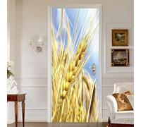 TACOKI Murales Para Puertas Trigo, Pegatina Puerta Cultivos 3D Papel Pintado Autoadhesivo Mural Poster Puertas Pegatinas para Cocina Sala de Baño Decorativos 88x200 cm 9670z