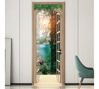 TACOKI Murales Para Puertas Ventanas Falsas, Pegatina Puerta Paisaje 3D Papel Pintado Autoadhesivo Mural Poster Puertas Pegatinas para Cocina Sala de Baño Decorativos 88x200 cm 9166z