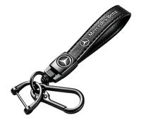 TACOMA Llavero de cuero genuino para automóvil para Mercedes Benz, para hombres y mujeres, regalo familiar, accesorios de llavero negro