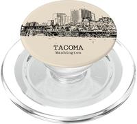 Tacoma Washington Vintage Horizonte Dibujo PopSockets PopGrip para MagSafe