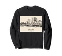Tacoma Washington Vintage Horizonte Dibujo Sudadera