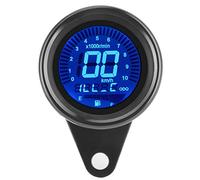 Tacómetro 2 en 1 Impermeable Motocicleta LED Voltímetro Digital Tacómetro Calibre, Odómetro de Metal Velocímetro, Velocímetro de Motocicleta Tacómetro Odómetro Universal 12 V