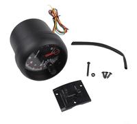 Tacómetro automotriz de 3.75 pulgadas, rango de 0 a 8000 rpm con iluminación LED blanca brillante y luz roja compatible con motores de 4, 6, 8 cilindros, acabado negro (es negro)