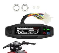 Tacómetro De La Motocicleta | Tacómetro De Pantalla Lcd 6 Engranaje, Medidor Digital Mph/Km/H, Medidor De Velocidad De La Motocicleta, Instrumento De Indicador De Velocidad