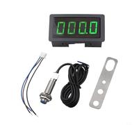 Tacómetro digital con pantalla LED AC110230V Interruptor de proximidad Hall para medición precisa del motor RPM de 10 a 9999 con pantalla antiinterferencias y sobre rango (verde)