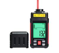 Tacómetro Digital Sin Contacto RPM con Dos Modos de Medición 10-99999 RPM Sensor Fotoeléctrico Láser de Alta Precisión con Pantalla LCD, Cinta Reflectora para la Industria, Automoción, Bricolaje