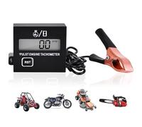 Tacómetro Digital: Tacómetro De Motor Digital De Gasolina, Cuentarrevoluciones Inductivas Con Contador De Horas, Tacómetro Inductivo Para Motosierras Cortadoras De Césped Motocicletas