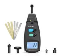 Tacómetro digital, tacómetro fotográfico láser, tacómetro de contacto GR-6236C con funciones de retención de datos Max/Min/AVG Medidor de velocidad de rotación, tacómetro fotográfico