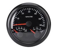 Tacómetro eléctrico 3 en 1 Presión de aceite Medidor de temperatura del agua Retroiluminación ajustable 7 colores 0 a 6000 RPM 0 a 150 PSI 100 a 250 ℉ para RV Yate Camión Carcasa (Esfera negra, bisel