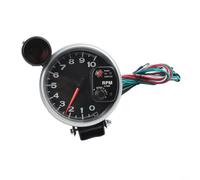 Tacómetro LED de pulgada, indicador de 12 V RPM con contador de -10000 para modificación del salpicadero del automóvil, motor alto, grupo de instrumentos blanco y negro para afinación de rendimiento