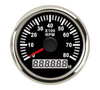 Tacómetro Odómetro Tacómetro Universal 52 mm con indicador de RPM (0-3000 0-4000 0-6000 0-8000 RPM) retroiluminación roja para Barco Motocicleta, 9-32 V