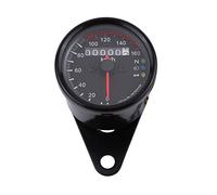 Tacómetros de motocicleta Velocímetros, 12V 6.5cm/2.56 "D Señal de retroiluminación LED universal Medidor de velocímetro de odómetro de motocicleta K/MH(Cara negra)