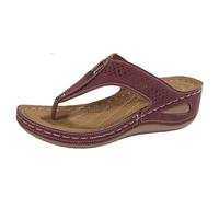 Tacón De Cuña Flip Flops Mujer Orthopedic con Arch Support Antideslizante Playa Suela Suave Punta Post Wide Fit Thong Casual para Interior Y Exterior Verano.
