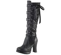 Tacón de cuña Negro Niños 37 Mujeres Zapatos Cosplay Plataforma Plastilina Gótica Botas de Moda de Cuero Atado Arcos Botas de Mujer Zapatos Negros Altos Mujer Negro, Negro , 39 EU