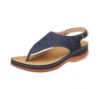 Tacón De Cuña Sandals Mujer Verano Orthopedic Flip Flops con Arch Support Ligero Wide Fit Antideslizante Suela Suave Punta Post Bohemian para Playa Y Caminatas.