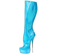 Tacones Altos de La Rodilla de 20 Cm Botas Altas en El Tacón Alto Fantasía Color Pole Dance Zapatos,#19-37