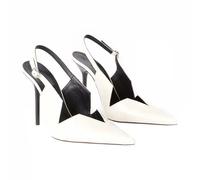 Tacones Altos High Heels Mujeres Stiletto Cerrado Puntiagudo Bombas Vestido Fiesta Boda Baile Slingback Bombas Zapatos 11cm-White||46