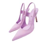 Tacones altos negros, sandalias de tacón de aguja con talón descubierto for mujer, zapatos de tacón for mujer, Sandalias de tacón rojas y verdes a la moda for mujer ( Color : Violet , Size : 38 EU )