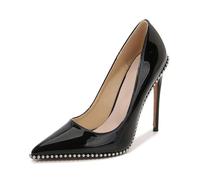 Tacones Altos para Mujer, Puntera Puntiaguda, Zapatos de tacón de Aguja para Fiesta, Boda, Zapatos básicos, Modelo Sexy, Zapatos de Dama de Honor,Negro,36 EU