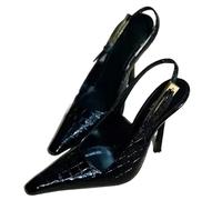 Tacones altos puntiagudos for mujer, sexys, puntiagudos, de boca baja, sin espalda, for ir a la oficina, informales y cómodos, for ocasiones formales, ideales for usar en diversos lugares.(Crocodile 9