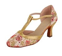 Tacones bajos para mujer, zapatos de baile latino, de moda, sandalias de baile para mujer, tacones altos, Pink, 39 EU
