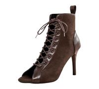 Tacones Dance Class Bootie Sandalias Altos Zapatos Sexy Stiletto High Heels Botines con Cordones Boca de Pescado Baile Moda Pole