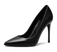 Tacones de Aguja Mate Zapatos de tacón para Mujer Zapatos de Fiesta de Boda Casuales sin Cordones para Mujeres Elegantes Negro 35 EU