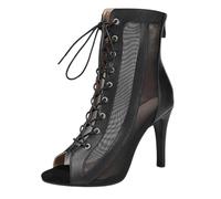 Tacones Heels Baile Mujer Heels Dance Shoes Tacon Fino Zapatos Fiesta con Cordones Zapatos Punta Abierta Botines de Baile con Tacón Alto Salsa y Bachata de Salon Sandalia Elegantes Calzado de Danza